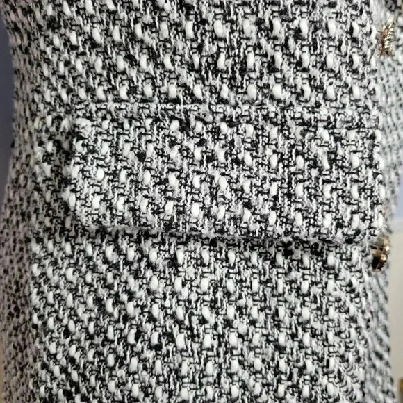 Unbranded Black White Classic Gold Button Up Blazer with Shoulder Pads - Picture 5 of 10